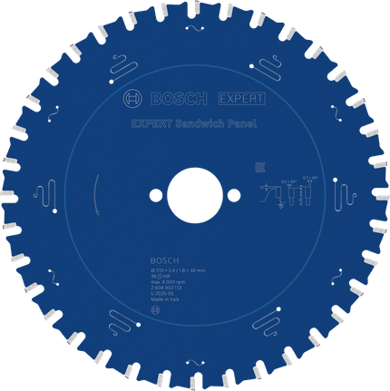 Lama per sega circolare Bosch EXPERT per pannelli sandwich, 210 mm.