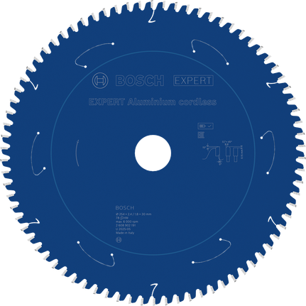 Lama per sega circolare a batteria Bosch EXPERT per alluminio, modello T78.