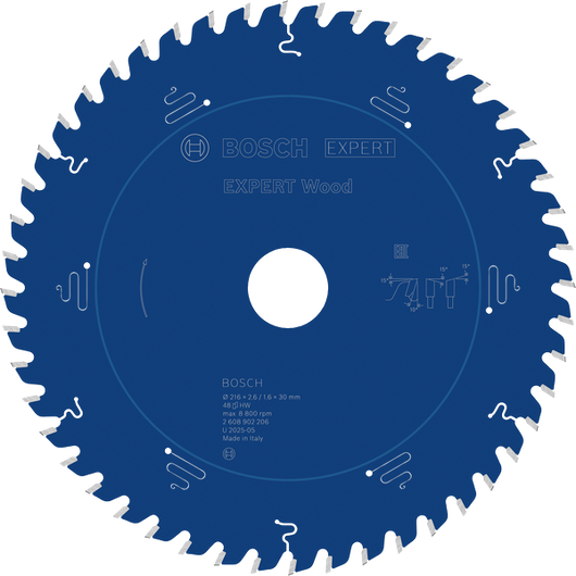 Lama per sega circolare Bosch EXPERT Wood, 48 denti.