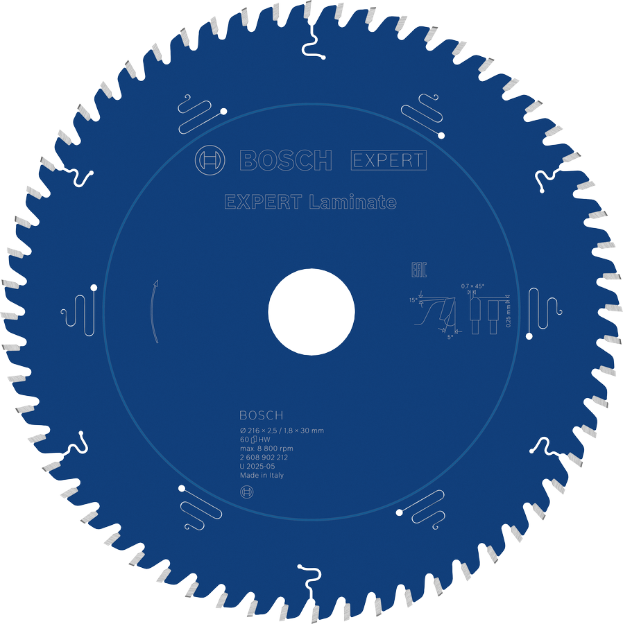Lama per sega circolare Bosch EXPERT Laminate, 60 denti.