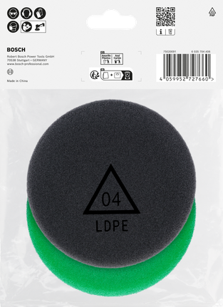 Set di spugne lucidanti Bosch da 77 mm per finitura o taglio.