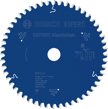 Lama per sega circolare Bosch EXPERT in alluminio per il taglio dei metalli.