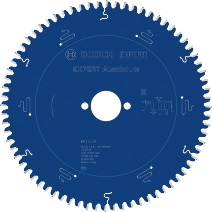 Lama per sega circolare in alluminio Bosch EXPERT da 210 mm.