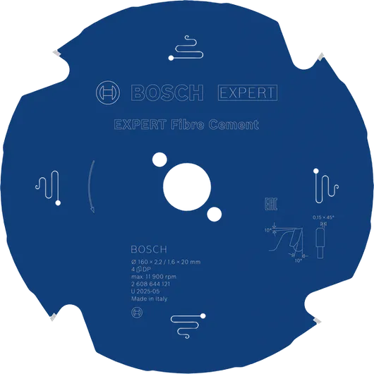Lama per sega circolare Bosch EXPERT Fibre Cement da 160 mm per cemento.