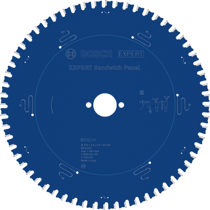 Lama per sega circolare Bosch EXPERT per pannelli sandwich, diametro 270 mm.