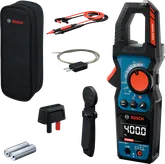 Set di pinze amperometriche Bosch EXMC600-17 con accessori.