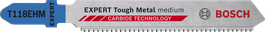 Lama per seghetto alternativo Bosch EXPERT Tough Metal T118EHM con denti in carburo.