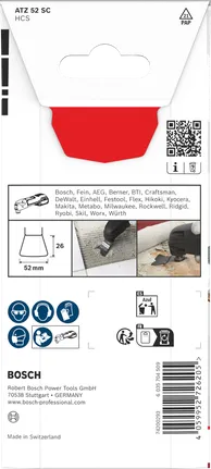 Lama multimateriale Bosch Starlock ATZ 52 SC 52×26 mm.