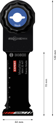 Lama multiutensile Bosch EXPERT MetalMax MAII 32 AIT in metallo duro.