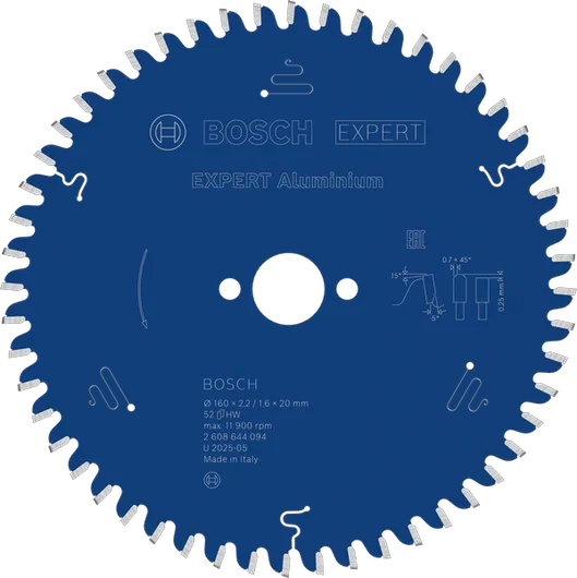 Lama per sega circolare Bosch EXPERT in alluminio per tagli precisi del metallo.