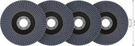 Set di dischi lamellari Bosch X451 da 125 mm per smerigliatrici angolari.
