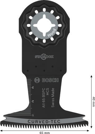 Lama per taglio legno Bosch Starlock 65 mm Curved-Tec.