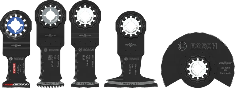 Set da taglio Bosch da 5 pezzi per tagli precisi con utensili multipli.