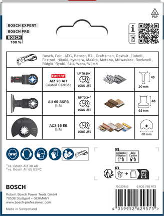 Set Bosch in legno massello e metallo, 3 pezzi.