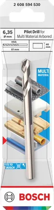 Punta pilota Bosch HSS-G 6,35 x 40 mm per albero standard.