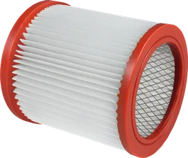 Filtro cilindrico in poliestere Bosch per l'aspirazione della polvere.