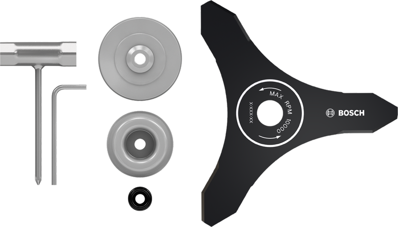 Set di lame per decespugliatore Bosch 3T per decespugliatore a batteria.