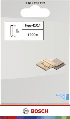 Perni Bosch tipo 41, 14 mm, confezione da 1000 pezzi per giunzione del legno.