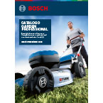 Un uomo utilizza un tosaerba Bosch Professional su un prato verde.