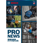 Un collage di strumenti Bosch Professional in uso, con dettagli su vari attrezzi e applicazioni tecniche.