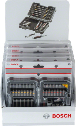 مجموعة Bosch المكونة من 43 قطعة من رؤوس المثقاب ومجموعات الصواميل.
