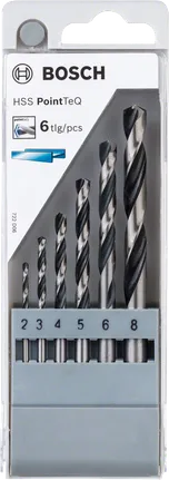 مجموعة رؤوس مثقاب حلزونية من Bosch HSS PointTeQ مكونة من 6 قطع.