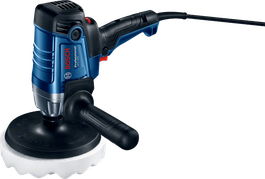 ماكينة تلميع Bosch GPO 950 مع مدخل 950 واط ومقبض جانبي.