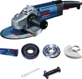 ماكينة صنفرة الزوايا Bosch GWS 2000 مع الملحقات.