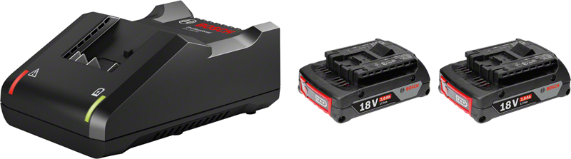 مجموعة بداية Bosch مع شاحن GAL 18V-40 و 2 بطاريات 18V 2.0Ah.