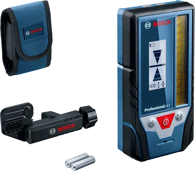 جهاز استقبال الليزر Bosch LR 7 مع المشبك وحقيبة الحمل.