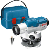 مستوى بصري Bosch GOL 20 D مع حقيبة ورأس عمودي.