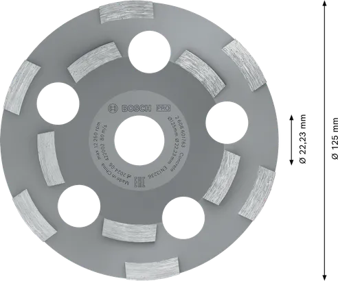 رأس الطحن الكاشط Bosch PRO، 125 ملم للخرسانة.