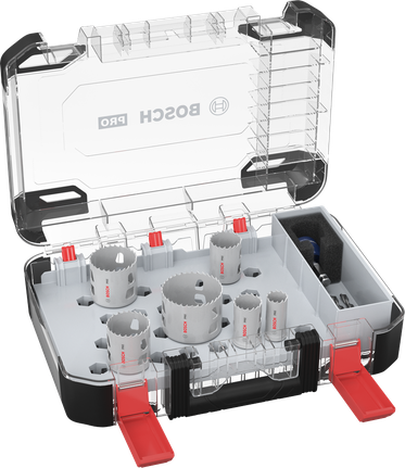 مجموعة منشار ثقب Bosch PRO Multi Material PC Plus، 9 قطع بأقطار متنوعة.