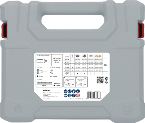 منشار ثقب Bosch برو متعدد المواد مجموعة محور Q-Lock 10 قطع.