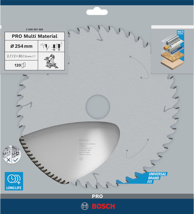 شفرة المنشار الدائري Bosch PRO Multi Material مقاس 254 مم T120.