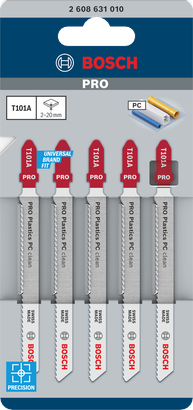 شفرات بانوراما Bosch PRO Plastics PC clean T101A مقاس 100 مم - 5 قطع.