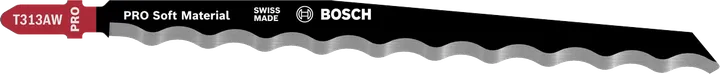 شفرة المنشار الكهربائي Bosch PRO Soft Material T313AW، ذات الحافة المسننة.