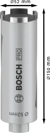 قاطعة القلب Bosch PRO جافة 52 × 150 مم G 1/2 بوصة.