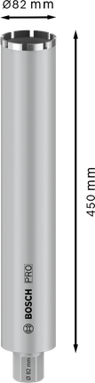 قاطعة النواة Bosch PRO الرطبة 82 × 450 مم لحفر الخرسانة.