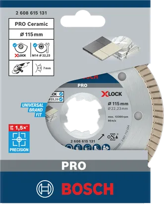 قرص الماس Bosch PRO Ceramic X-Lock مقاس 115×22.23 ملم.