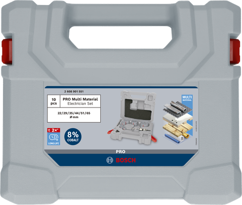 منشار ثقب Bosch برو متعدد المواد مجموعة محور Q-Lock 10 قطع.