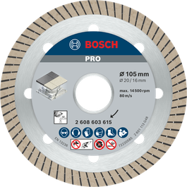 قرص الماس الخزفي Bosch PRO، مقاس 105 ملم لقطع البلاط.