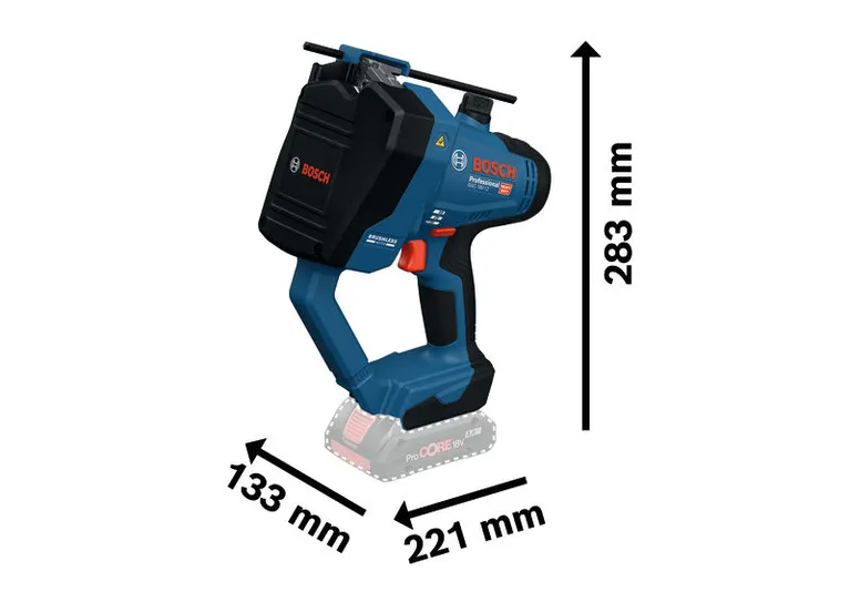 قاطعة قضيبية لاسلكية Bosch GGC 18V-12، حجم صغير.