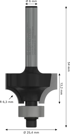 بت التوجيه Bosch PRO تقريب فوق R 6.3 ساق 6 مم.