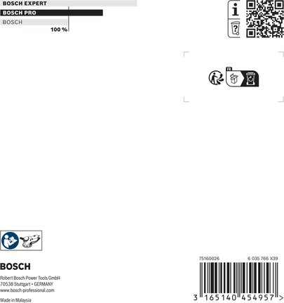 وسادة الصنفرة Bosch PRO متوسطة الحجم 125 مم مع 8 فتحات.