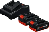 مجموعة Bosch للمبتدئين مع شاحن GAL 18V-40 وبطاريتين 18V 4Ah.