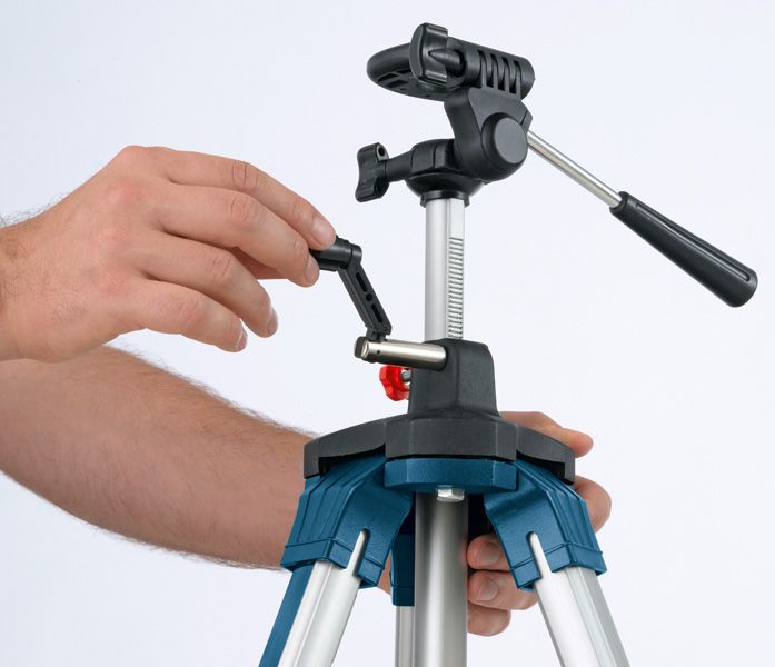 Bosch BT 250 building tripod height adjustment.