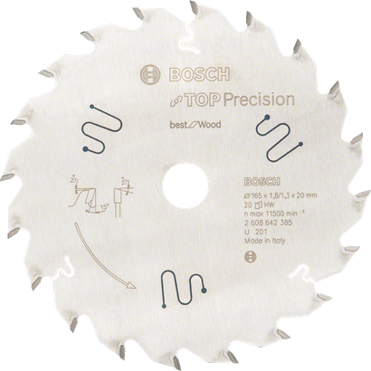 Bosch Top Precision Best for Wood circular saw blade, 165mm.