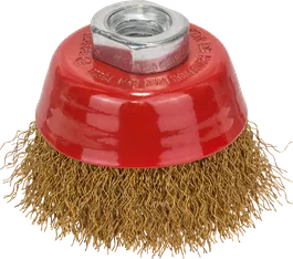 Clean for Metal Wire Cup Brush, Crimped Wire, Brass-Coated
