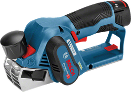 Bosch GHO 12V-20 cordless planer for wood planing.